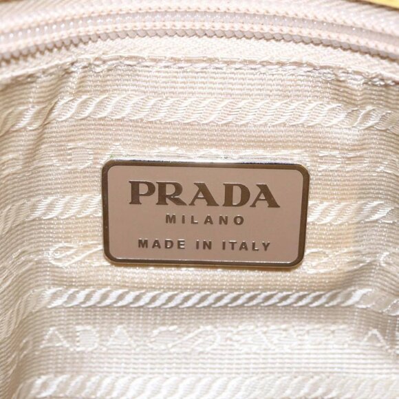 PRADA Hand Bag Enamel Yellow Silver Auth bs17418 - Picture 10 of 16
